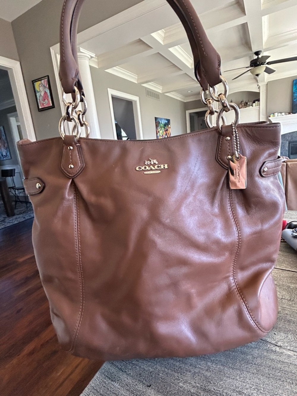 Vintage Coach Women's Kristin  Brown Leather Shoulder Bag Purse